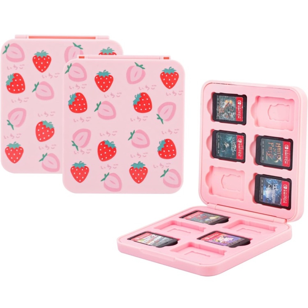 Strawberry Game Case for Nintendo Switch & Micro SD Cards NWOT